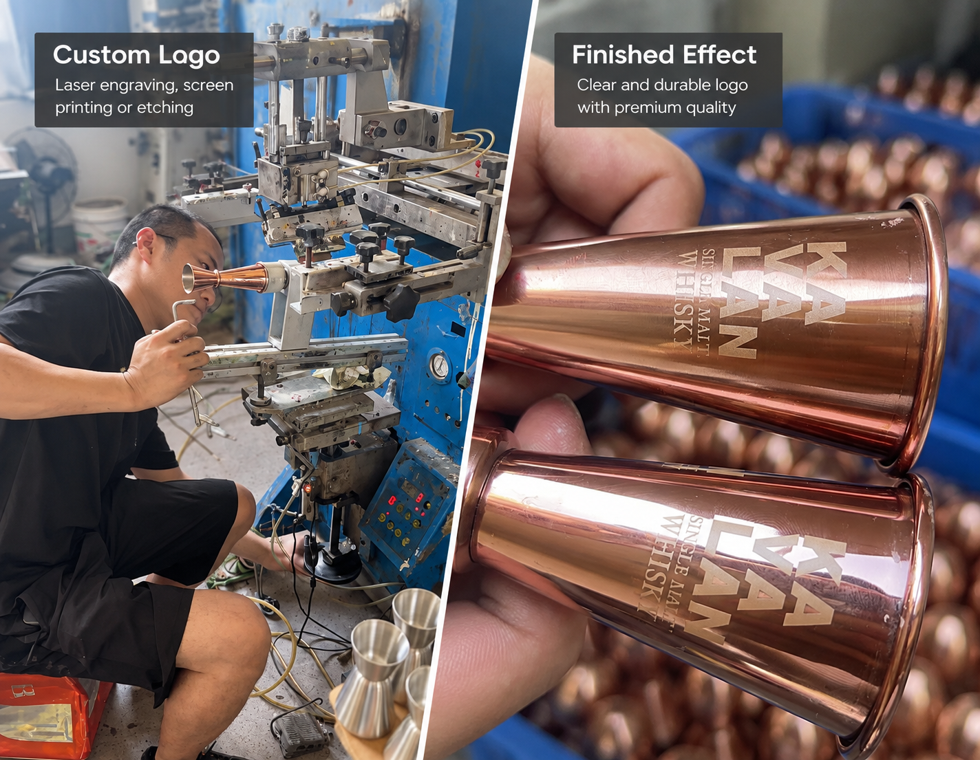 AUGUST custom barware factory and stainless steel production workshop - custom logo