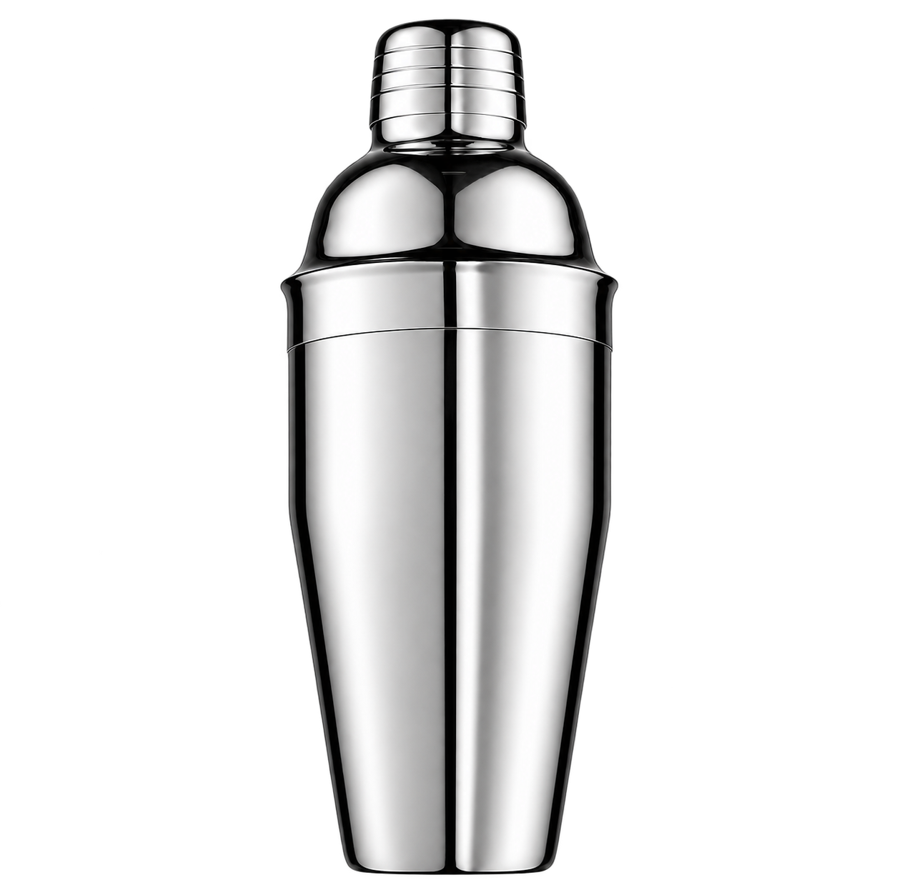 Polished stainless steel cocktail shaker for custom barware finishes